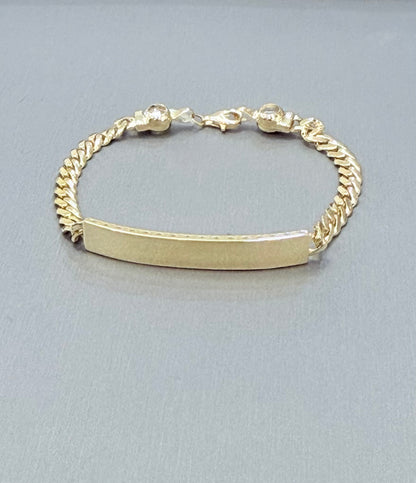 1761- NEW 10K Hollow Cuban Curb ID Bracelet 7" (4.6mm) W.G