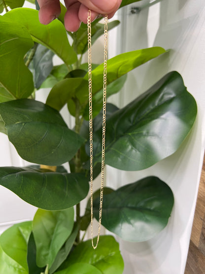 1253- NEW 14K Solid Figaro Link 20" (2.5mm) W.G