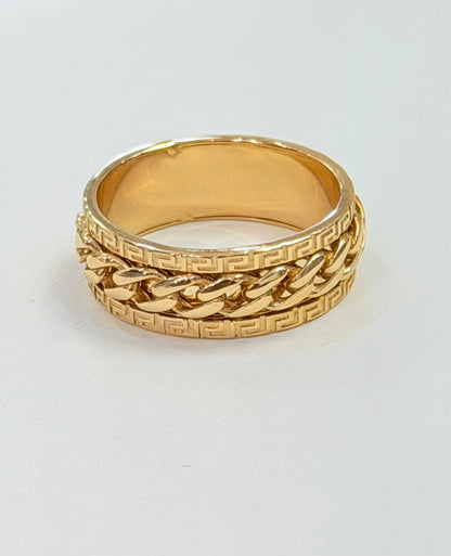 1388- NEW 14K Cuban Link Ring with Movement W.G