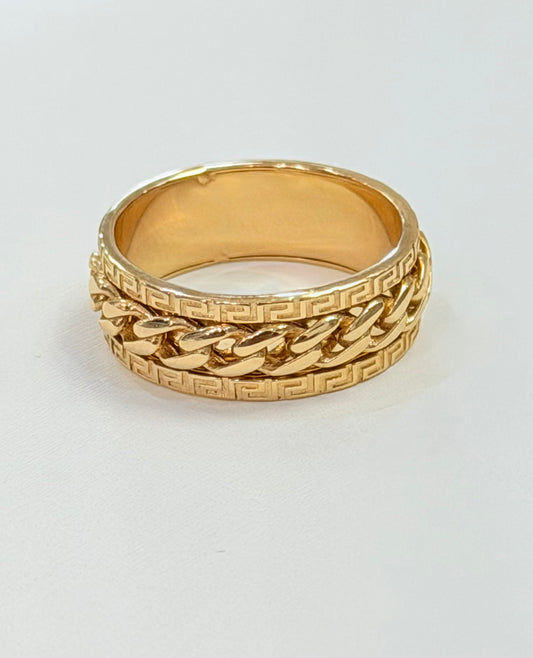 1388- NEW 14K Cuban Link Ring with Movement W.G