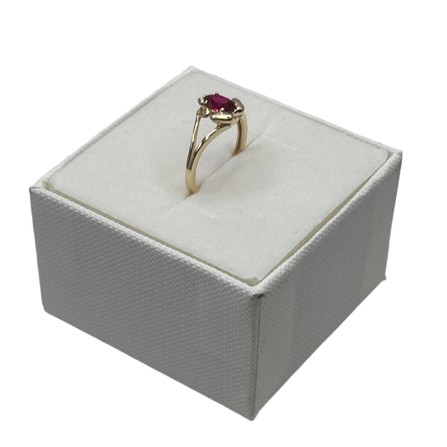 875- NEW 14K Gold Red Stone Cz Frog Ring (W.G)