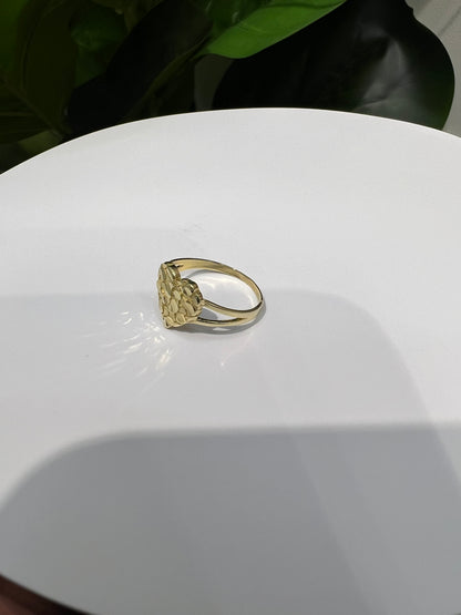 932- NEW 14K Heart Shaped Nugget Ring W.G