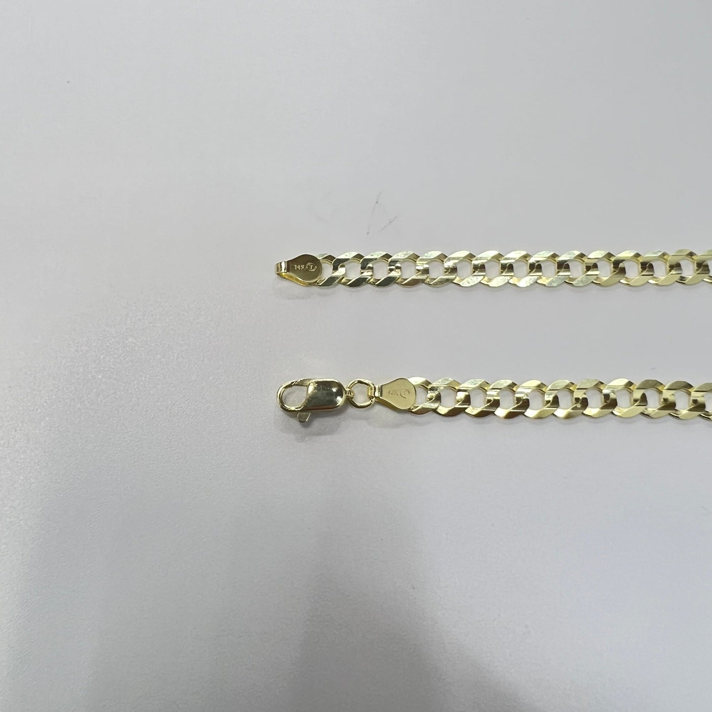 1658- NEW 14K Solid Cuban Curb Bracelet 8" (4.3mm) W.G