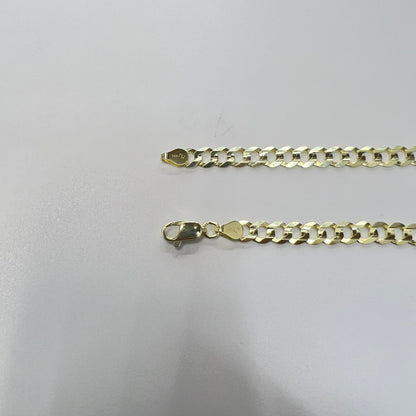 1658- NEW 14K Solid Cuban Curb Bracelet 8" (4.3mm) W.G