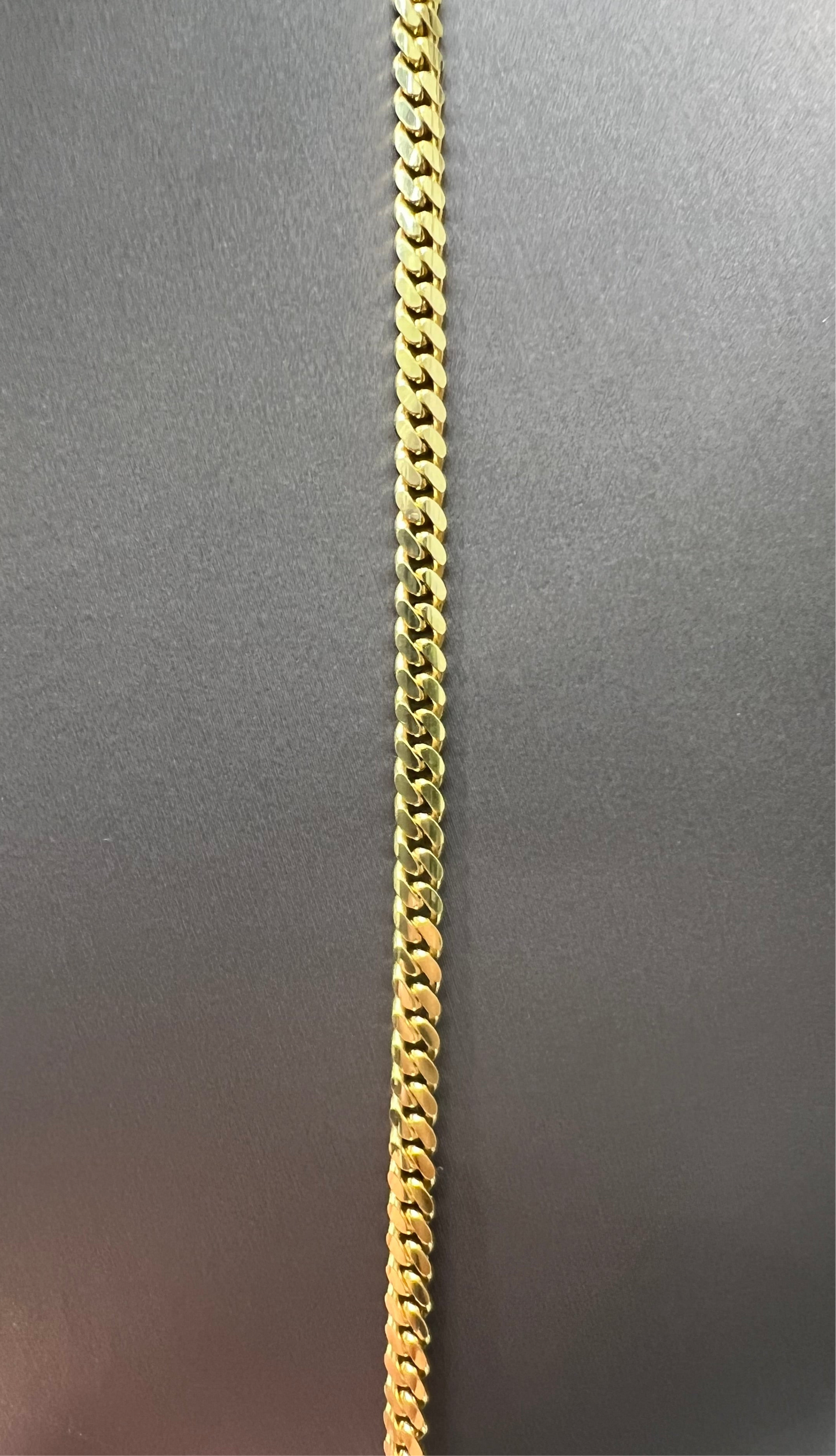 1264- NEW 14K Solid Miami Cuban Chain 22” (4mm) W.G