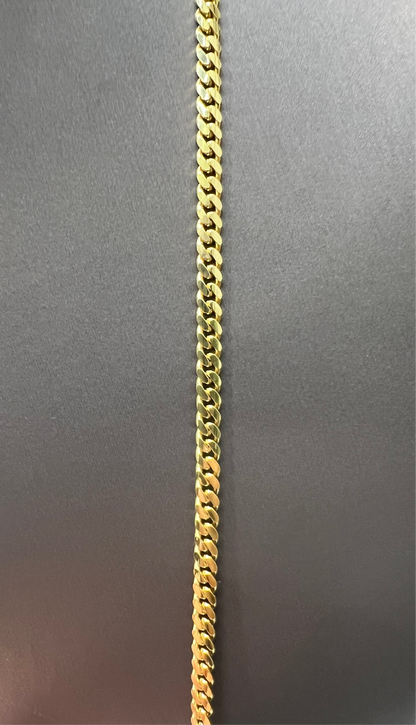 1264- NEW 14K Solid Miami Cuban Chain 22” (4mm) W.G