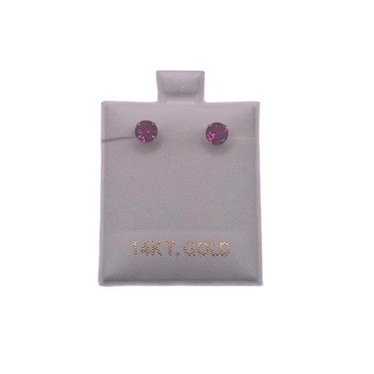 208-NEW 14K July Birthstone Stud Earrings Ruby(3mm).W.G