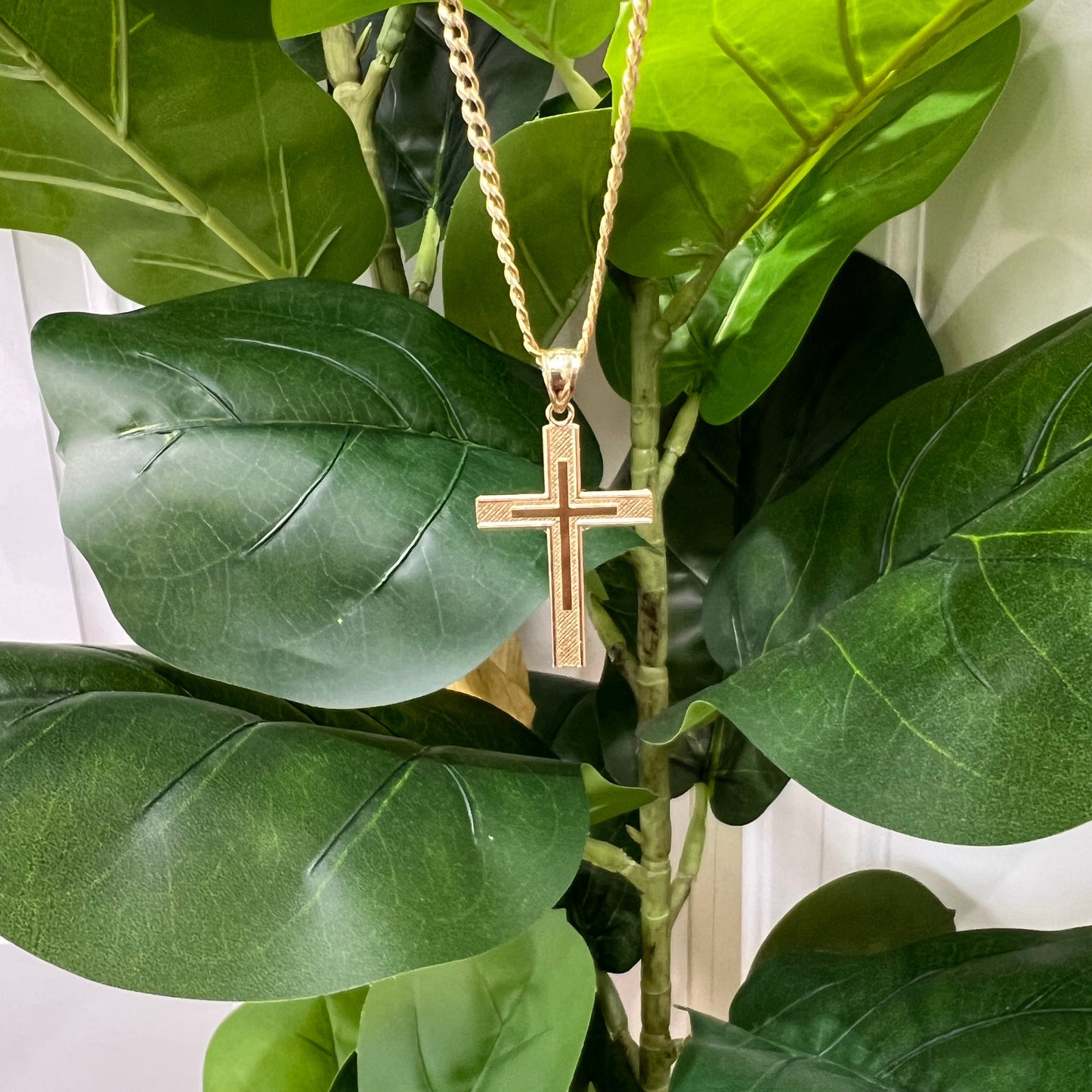 1311- NEW 10K Small Gold Crucifix Pendant W.G