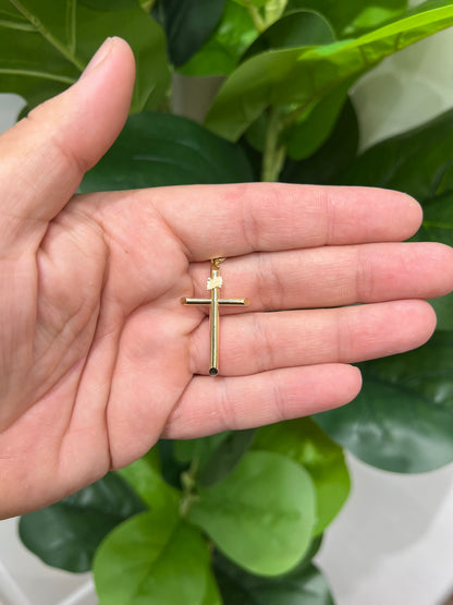 1319- NEW 10K Gold Cross Pendant W.G
