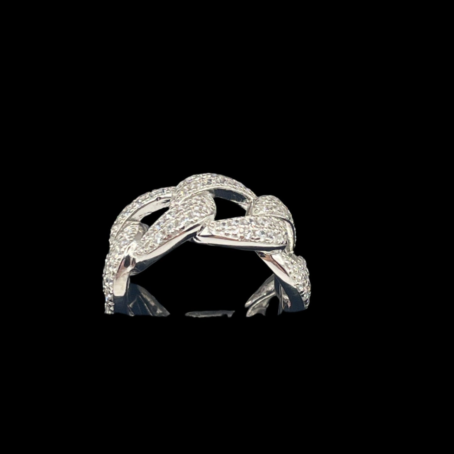 S635- Link Ring Cz Stones Size 6