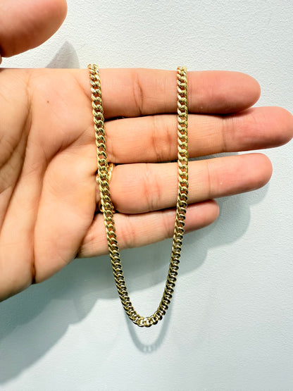 468-NEW 14K semi solid Miami Cuban (4.5mm).W.G