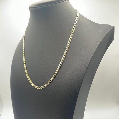 00110 - NEW 14k Hollow Gold, Cuban Link two-Tone (4.01) W.G