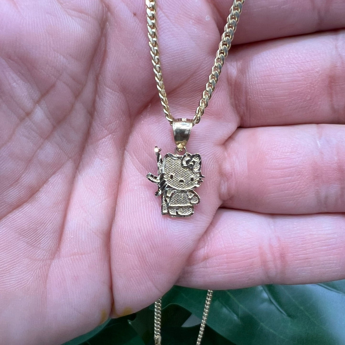 1207-NEW 14K Full Body Hello Kitty Gold Pendant ( W.G