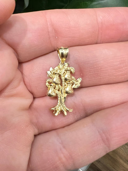 1643- NEW 10K Gold Money Tree Pendant W.G