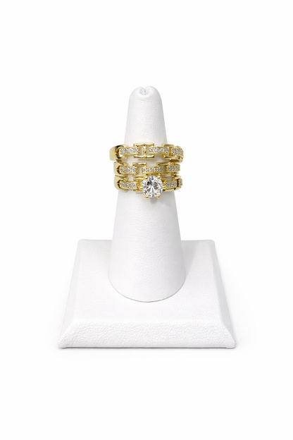 1273-NEW 10k Trio Wedding Ring Set W.G