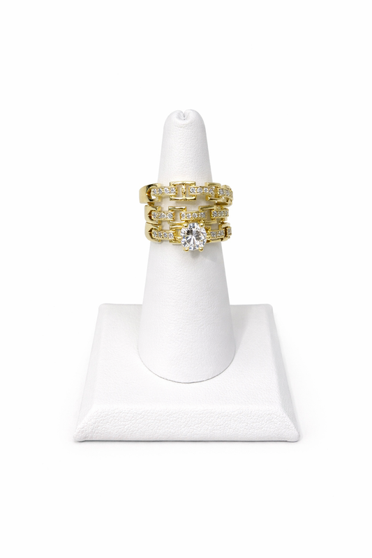 1273-NEW 10k Trio Wedding Ring Set W.G