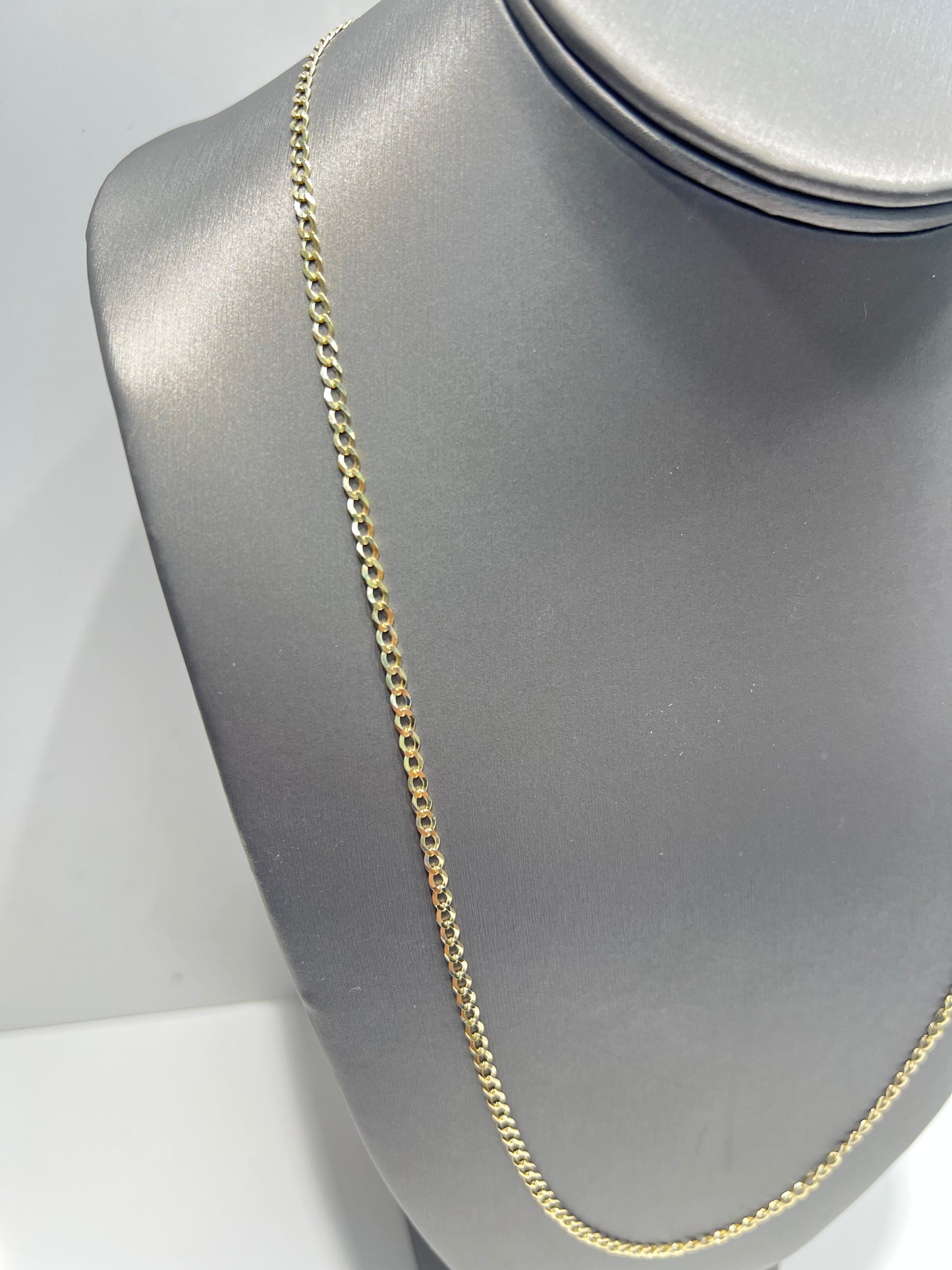 1630- NEW 10K Solid Cuban Curb Chain 24" (2.9mm) W.G