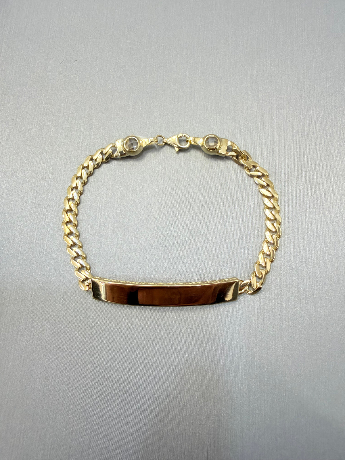 1761- NEW 10K Hollow Cuban Curb ID Bracelet 7" (4.6mm) W.G