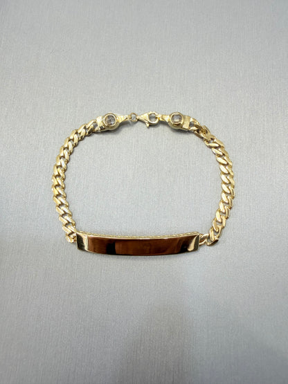 1761- NEW 10K Hollow Cuban Curb ID Bracelet 7" (4.6mm) W.G