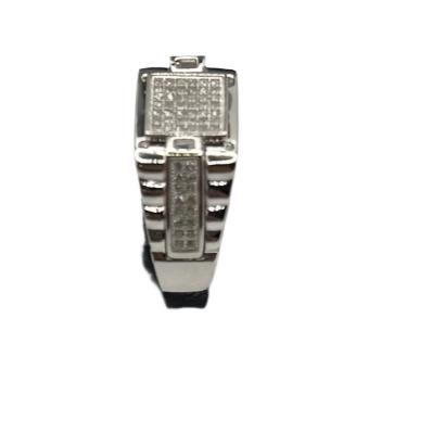 S0020- Silver Square Ring Sz-12