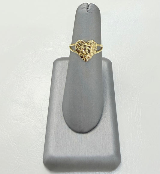 932- NEW 14K Heart Shaped Nugget Ring W.G
