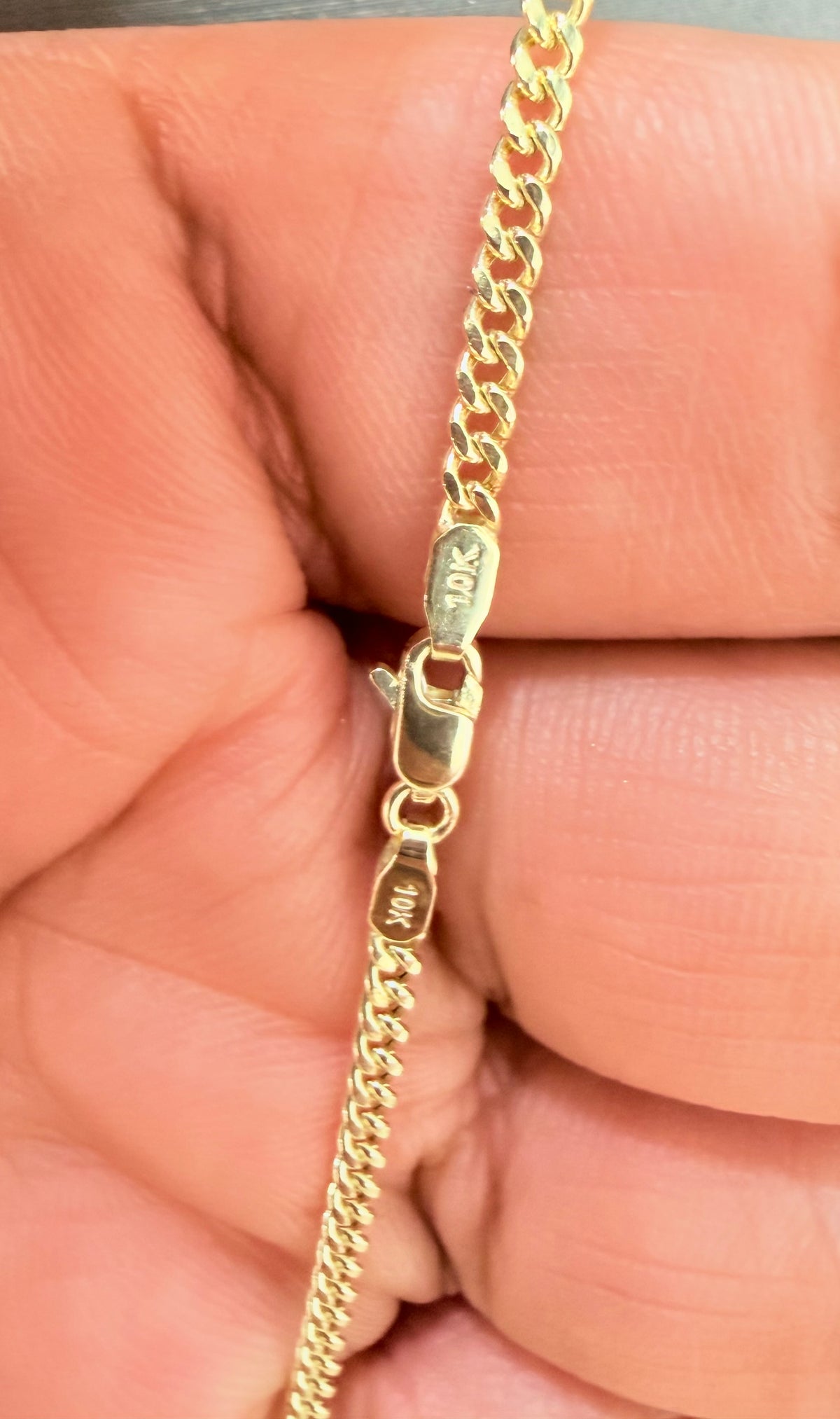 1783-NEW 10K Hollow Miami Cuban Chain 18" (2.2mm) W.G