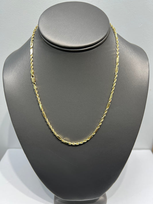 1285-NEW 10K Hollow Milano Chain 18” (3mm) W.G