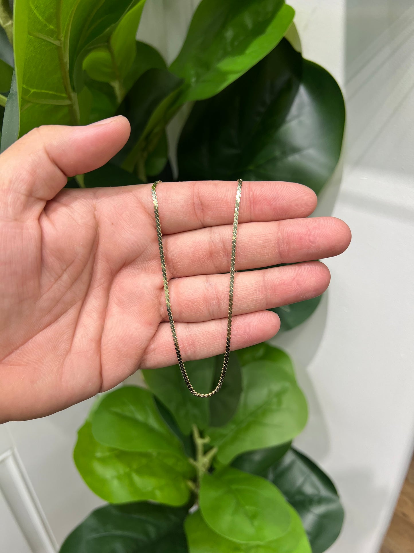 1162- NEW 14K Gold Serpentine Link Chain (2mm) W.G