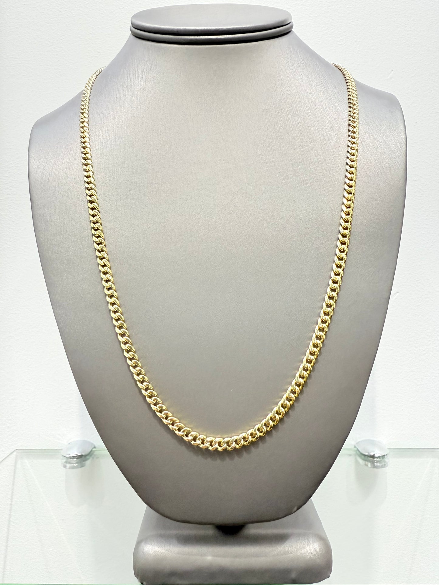 468-NEW 14K semi solid Miami Cuban (4.5mm).W.G
