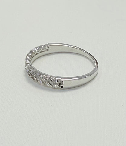 S446- NEW .925 Sterling Silver Micro Eternity CZ Ring W.G