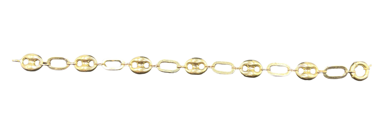 325- 14K Mariner and Oval Link Bracelet 7”