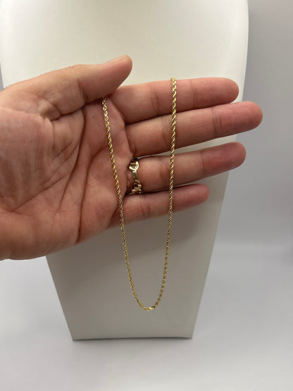 **879- NEW 14K Rope Chain Necklace (2.4mm) W.G