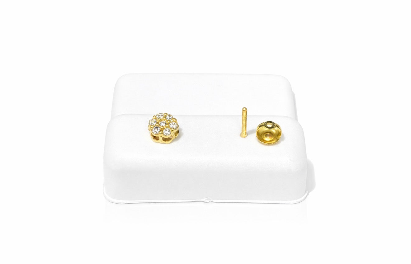 D8- NEW 10K Natural Full Diamonds 💎 Round Stud Earrings (0.50ct) W.G
