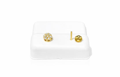 D8- NEW 10K Natural Full Diamonds 💎 Round Stud Earrings (0.50ct) W.G