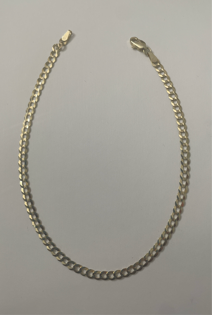 701- 14K Cuban Curb Anklet 10”