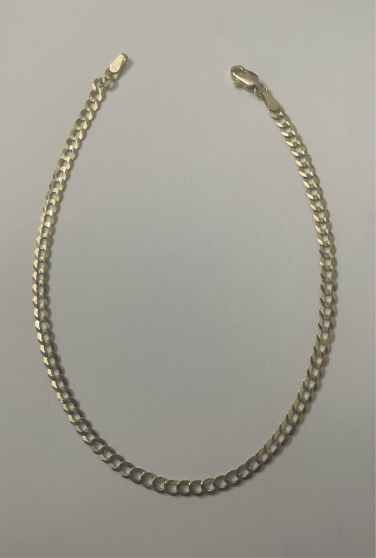 701- 14K Cuban Curb Anklet 10”