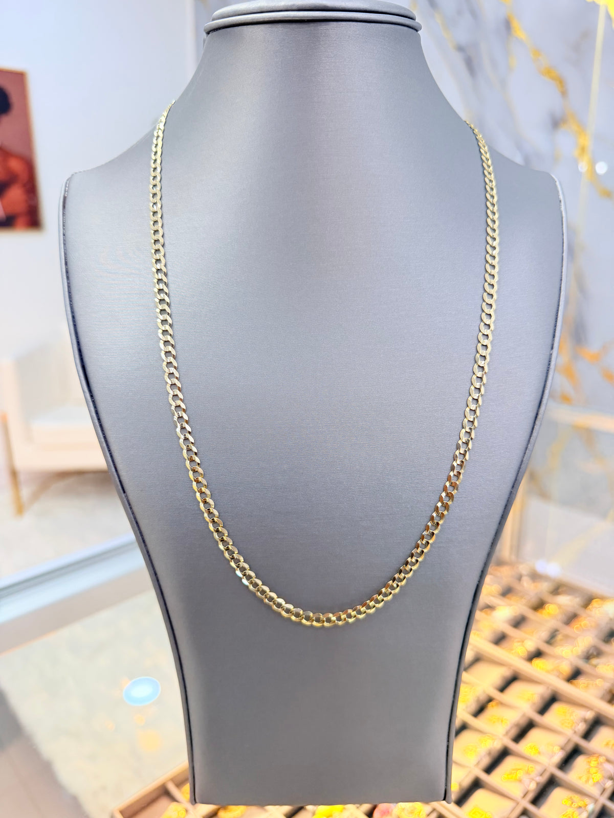 1753- NEW 14K Solid Cuban Curb 24” (4.9mm) W.G