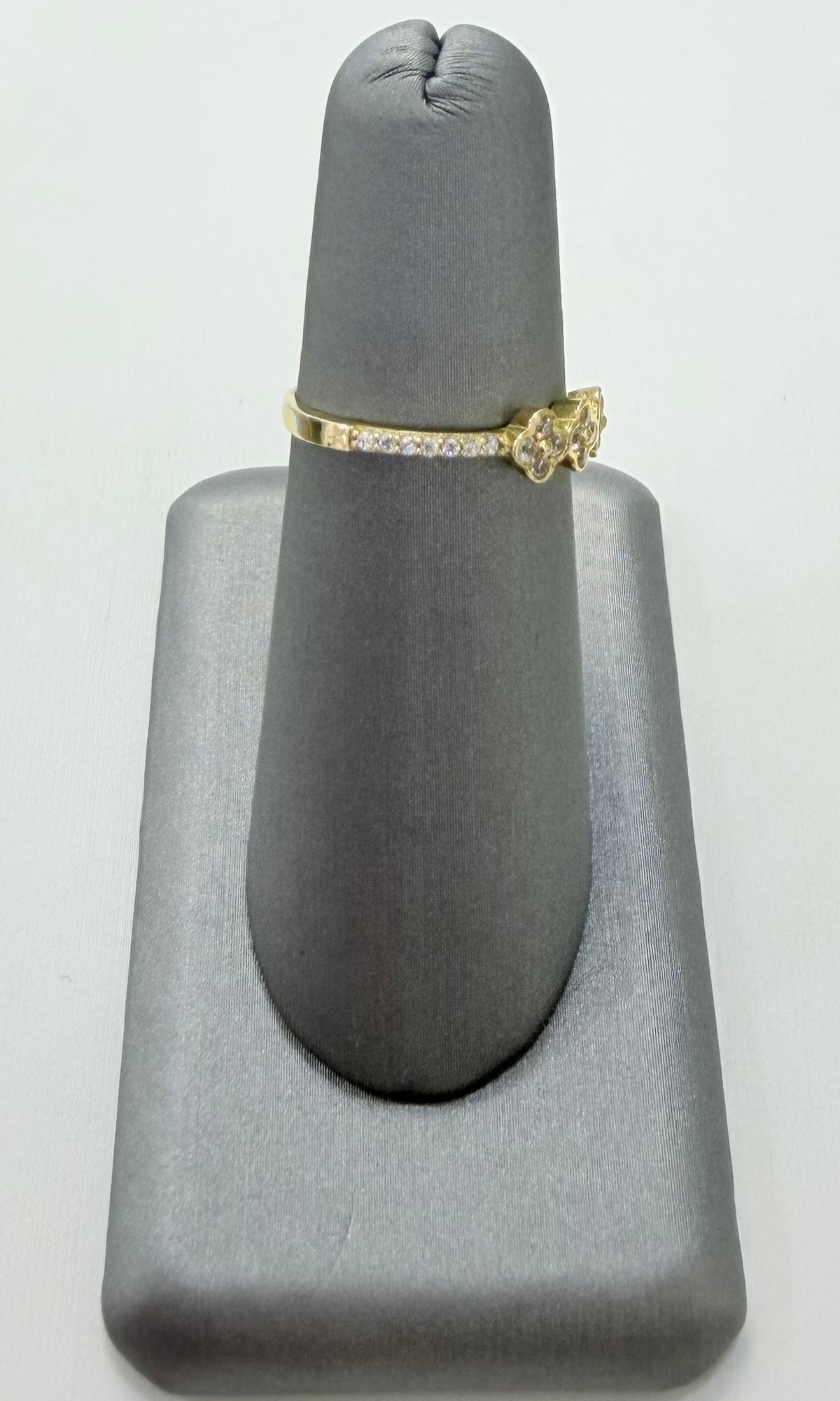 1836- NEW 14K Flower Cz Ring W.G