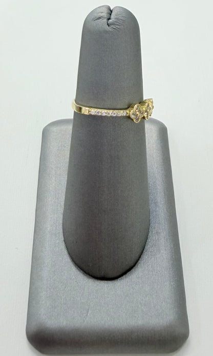 1836- NEW 14K Flower Cz Ring W.G