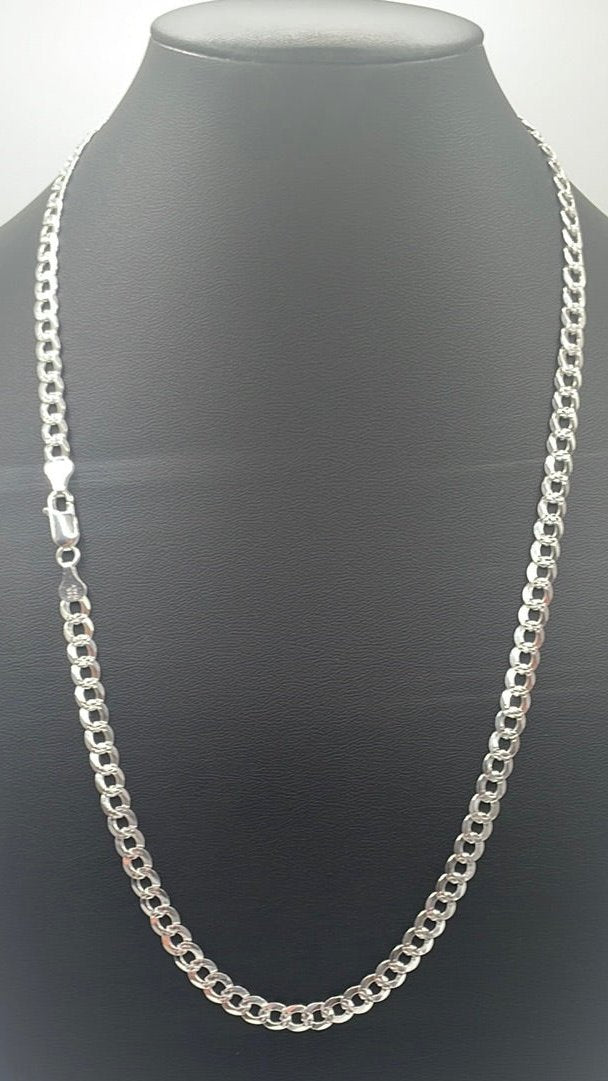 S004- 925 Italian Sterling Silver Curb Link Chain 22” 20.37g