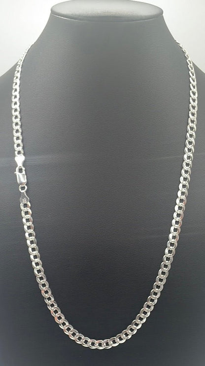 S004- 925 Italian Sterling Silver Curb Link Chain 22” 20.37g