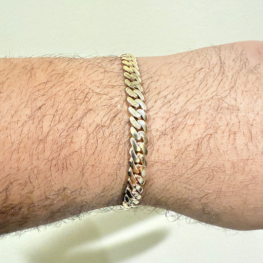 1170- NEW 14K Solid Miami Cuban Bracelet (5.9mm) 8" W.G