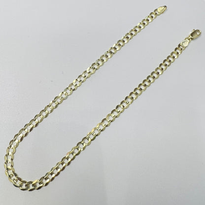 1659- NEW 14K Solid Cuban Curb Anklet 10" (4.2mm) W.G