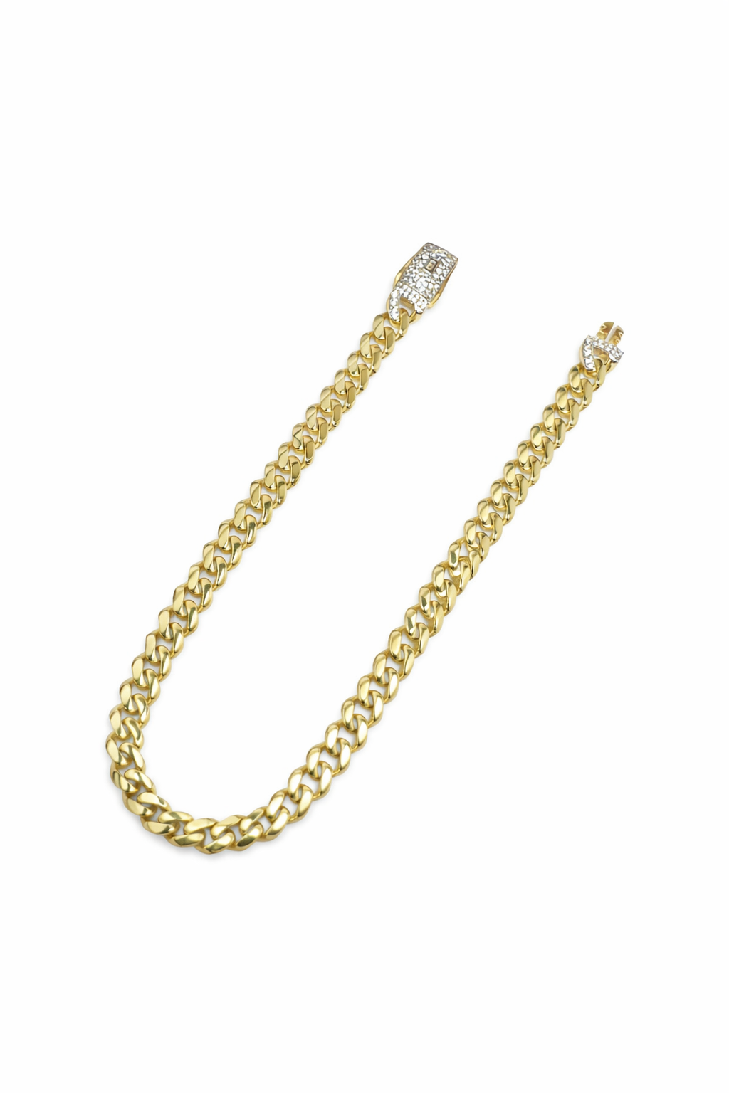 1084- NEW 14K Hollow Cuban Monaci Anklet 10” (7mm) W.G