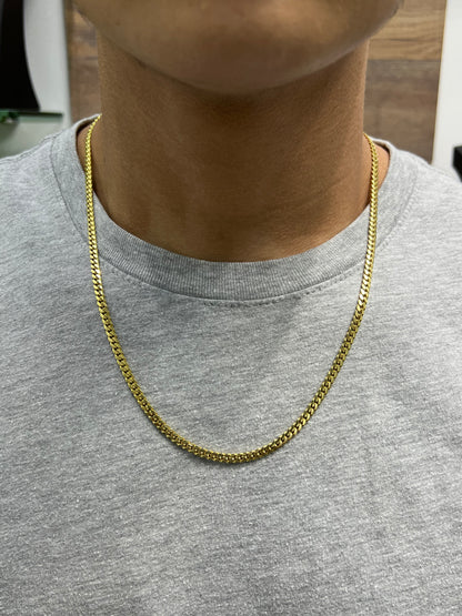 1264- NEW 14K Solid Miami Cuban Chain 22” (4mm) W.G