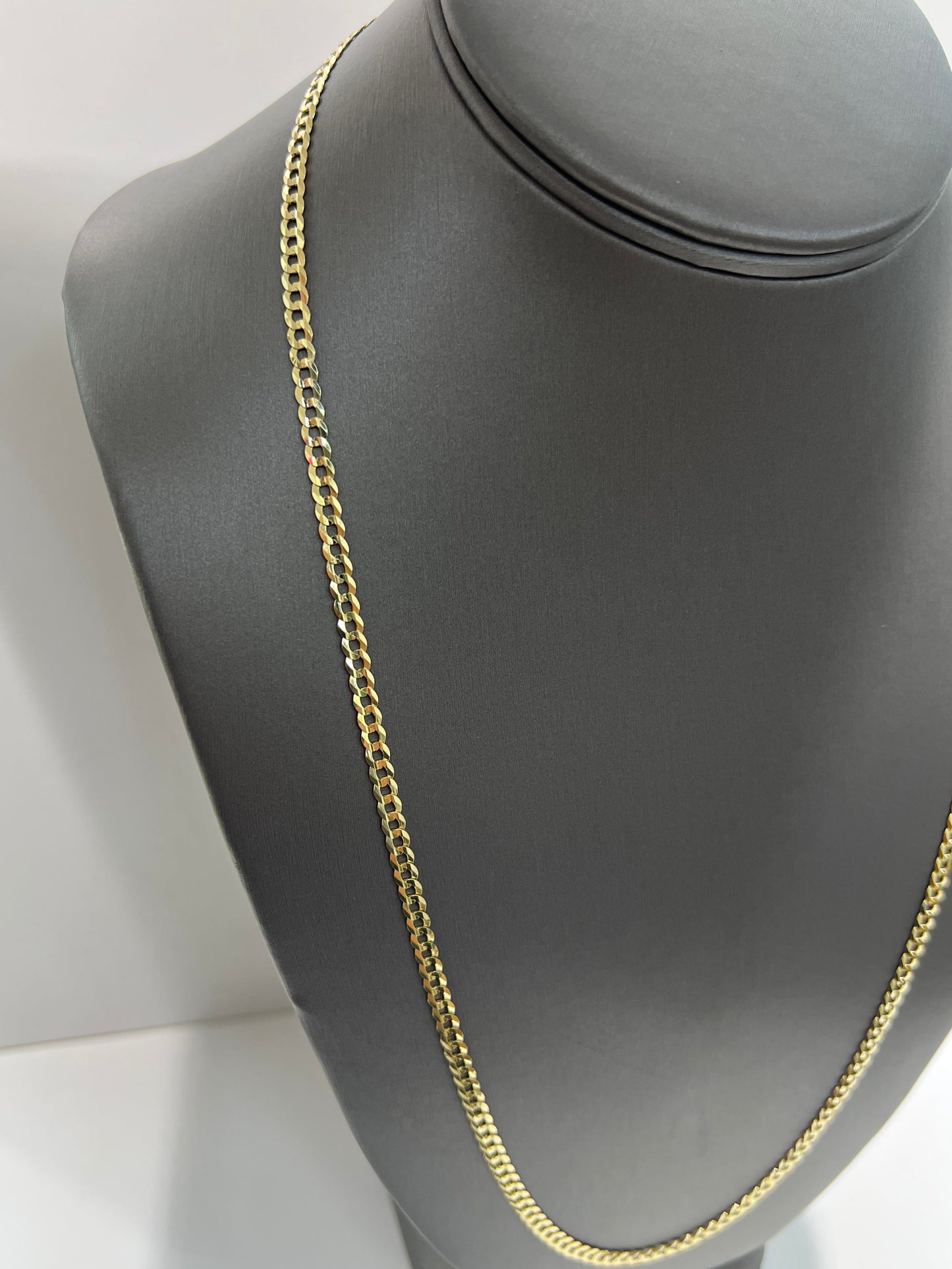 1627- NEW 14K Solid Cuban Curb Chain 24" 3.7mm W.G