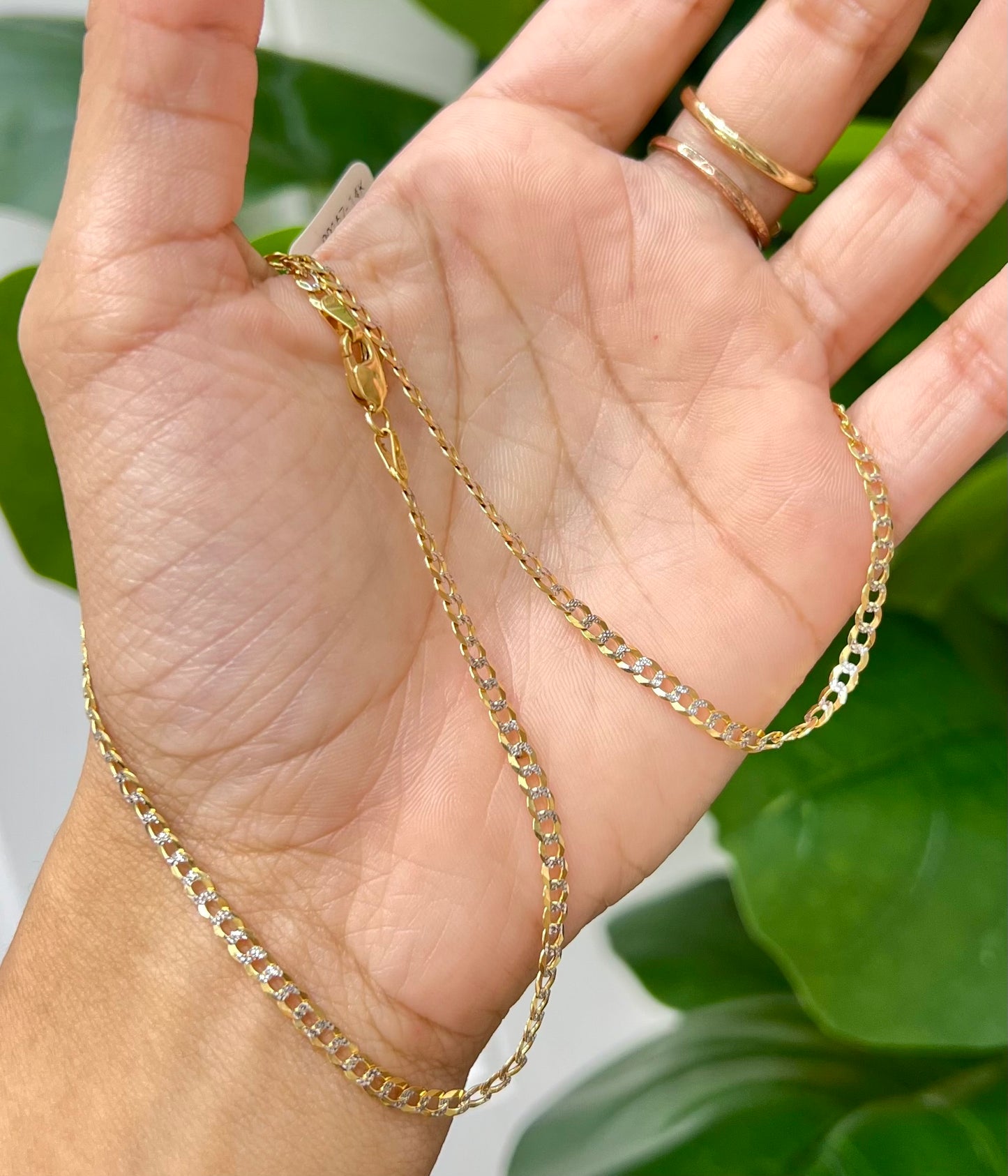 00167- NEW 14K Solid Flat Cuban Curb Chain (3.19mm) W.G