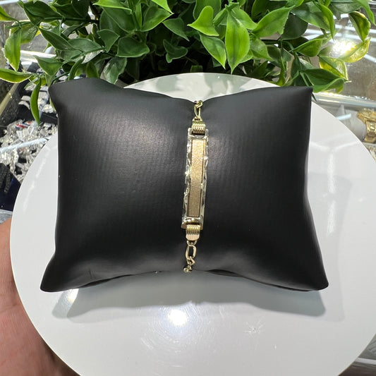 1248- NEW 14K Solid Figaro Bracelet (3mm) W.G