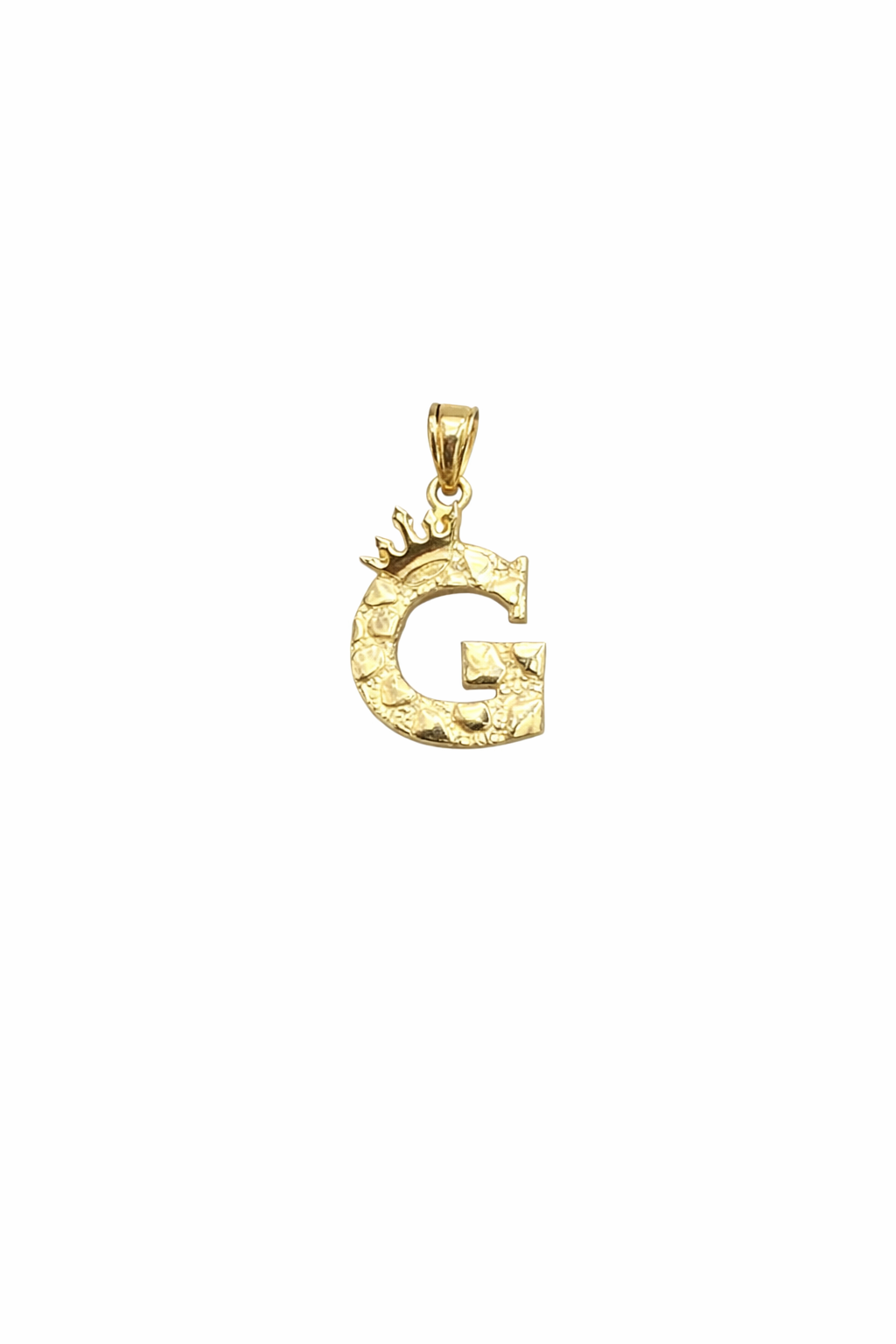 1534- NEW 10K Letter G Nugget Pendant W.G