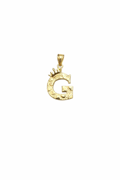 1534- NEW 10K Letter G Nugget Pendant W.G